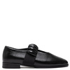 Boccato Women’s Patent Leather Slip-On Flats With Sculptural Elastic Strap Black 728-826-BLACK