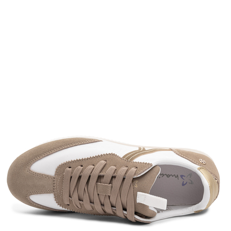 Maciejka Skórzane Sznurowane Sneakersy Biało-Beżowe M7355-04/00-7 HTML