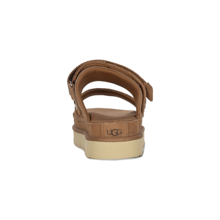UGG Klapki Damskie Skórzane Na Platformie Chestnut