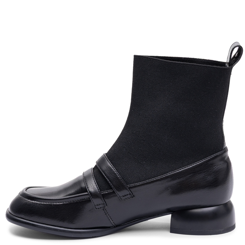 Maciejka Leather Sock Ankle Boots With Buckle Black K7766-01/00-7
