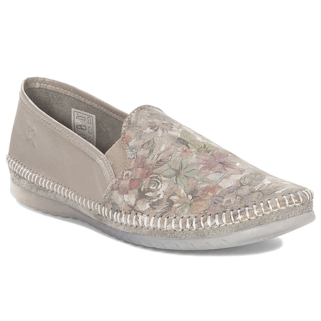 Maciejka Leather Floral Loafers Slip-On Shoes Beige T3512-73/00-0