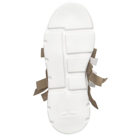 Eksbut White + Gold Leather platform Sneakers