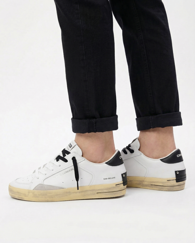 Crime London SK8 DELUXE Leather Sneakers White 17100PP6.10