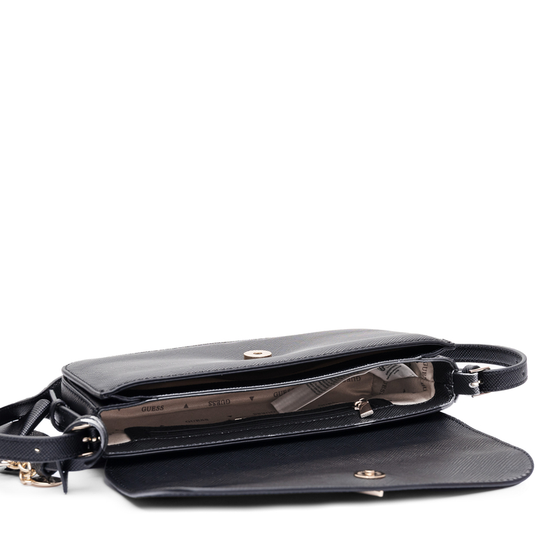 Guess Elegant Small Classic Bag With Decorative Charm Black HWZG2227190-BLACK