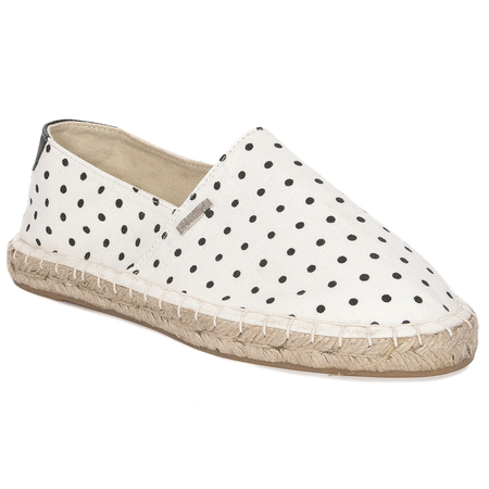 Big Star Espadryle damskie w kropki White Białe