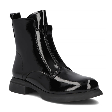 Filippo Lakierowane Botki Z Zamkiem Czarne DBT6540-25-BK