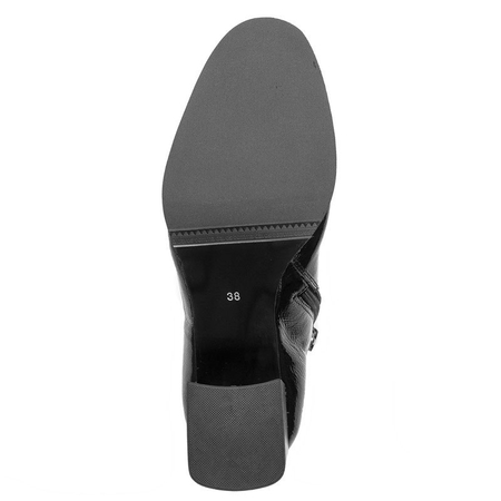 Maciejka Patent Ankle Boots Low Block Heel Black 04777-20/00-3