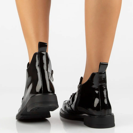 Filippo Patent Leather Ankle Boots Insulated Black DBT7318/25BK