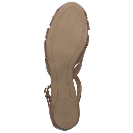 Maciejka Leather Woven Closed-Toe Sandals Cognac Brown 06645-29/00-5
