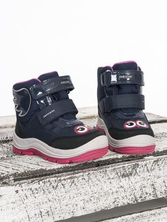 GEOX Children's' insulated Velcro boots Navy Fuchsia