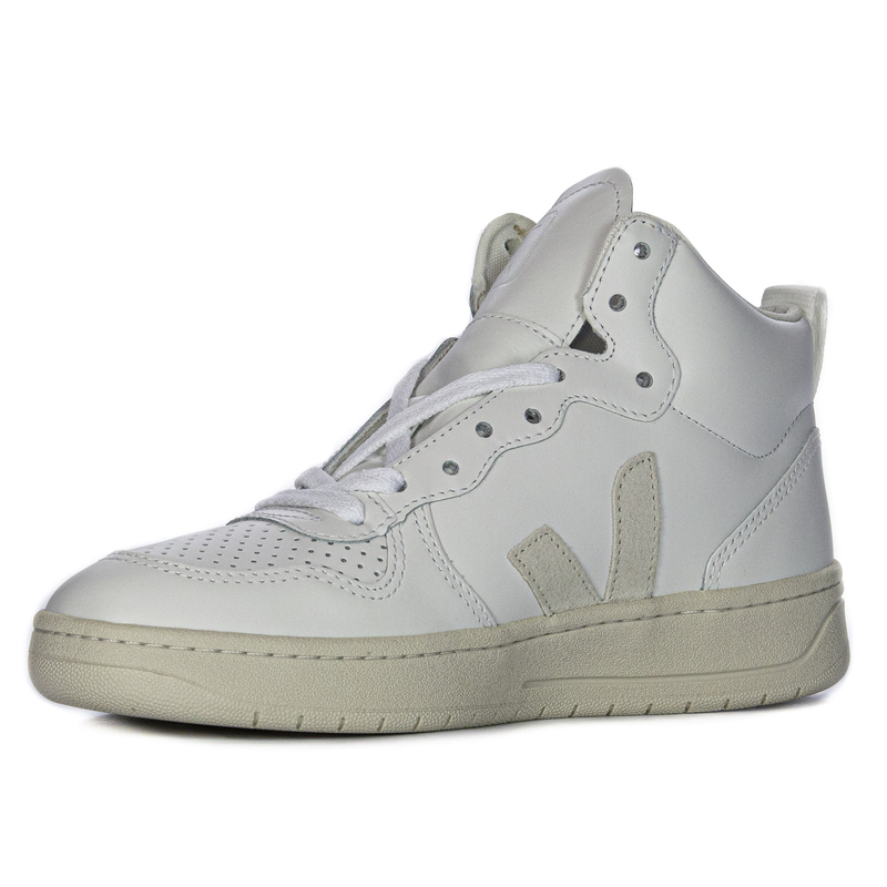 Veja Sneakersy damskie skórzane wysokie White Natural białe