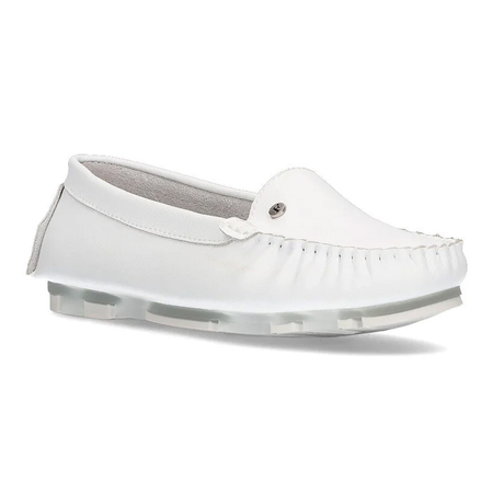 Filippo Women's Leather Moccasins White