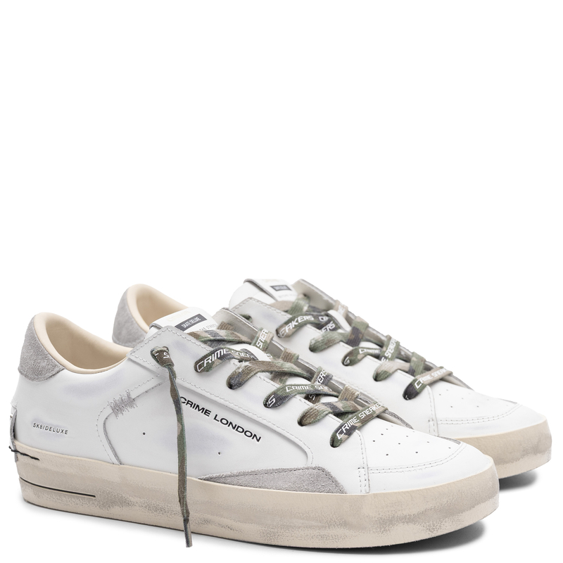 Crime London SK8 DELUXE Sneakersy Skórzane Białe 9108PP8.10
