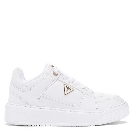 Guess Platform Sneakers With Gold Details White FLTDELELE12-WHITE