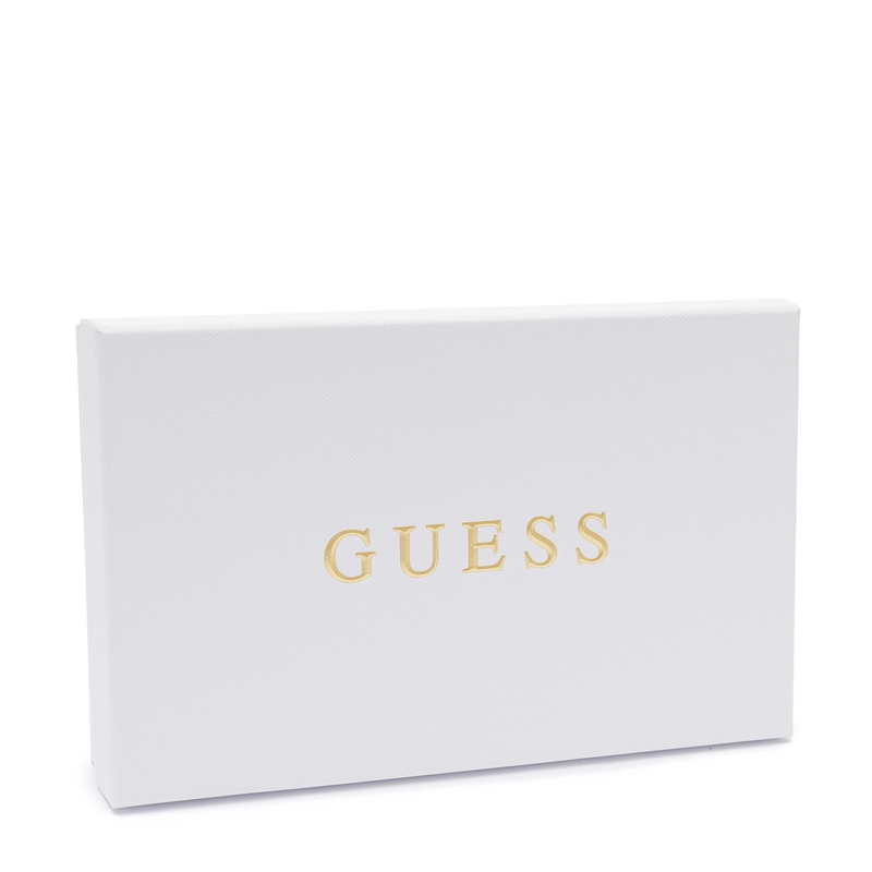 Guess Elegancki Zapinany Na Zamek Portfel Damski Z Paskiem Beżowy SWPD2222157-BONE