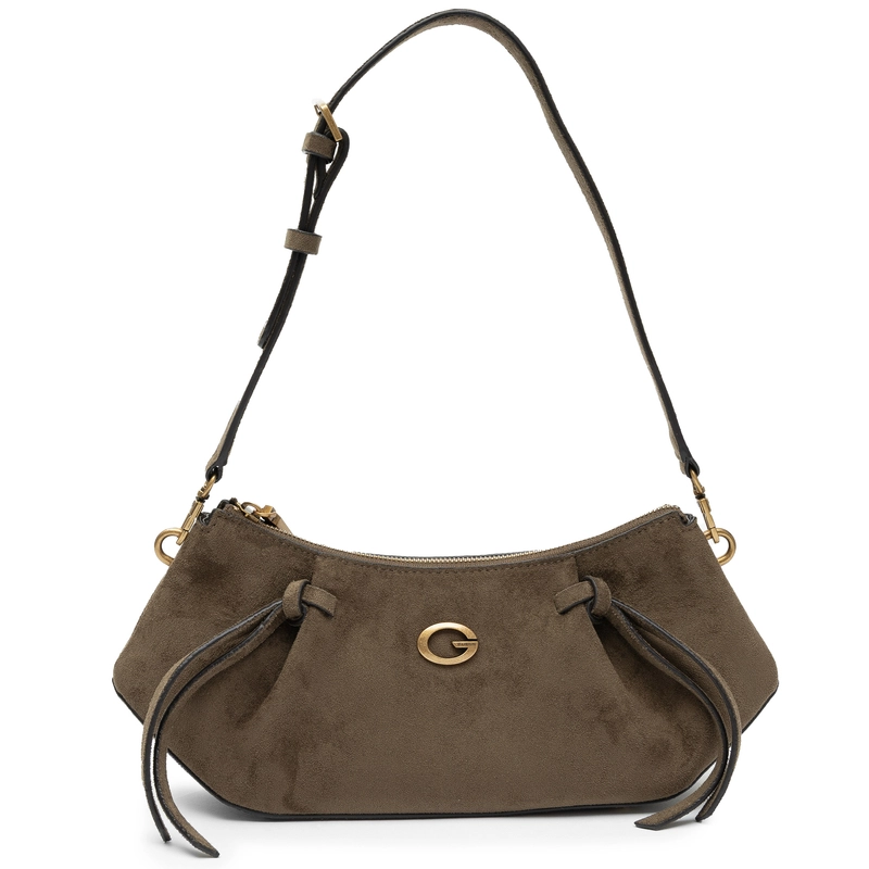 Guess Allegra Zamszowa Torebka Na Ramię Bagietka Oliwkowa HWSG2237180-OLIVE