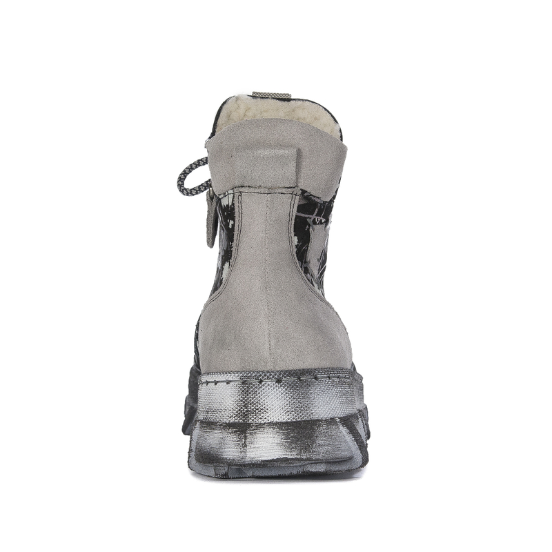 Maciejka Grey Women's Lace-Up Boots