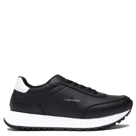 Calvin Klein Jeans Platform Minimalist Sneakers Contrast Heel Black V3A9-83110-BLKWH