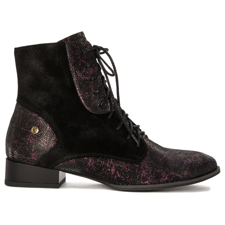 Maciejka 06193-01/00-7 Women's burgundy  and black Leather Boots