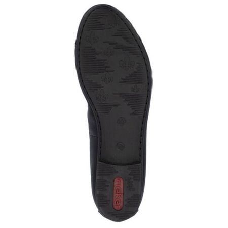 Rieker Baleriny Damskie Skórzane Black