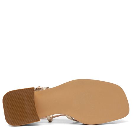 Maciejka Leather Woven Slingback Flats Square Toe Gold K7532-25/00-1