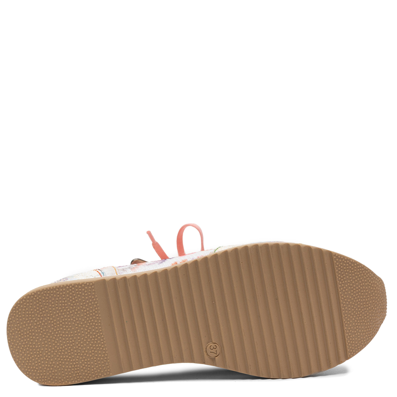 Laura Vita Sneakersy w Kwiaty Półbuty na Platformie Różowo-Wielokolorowe Gycmo-58-Rose