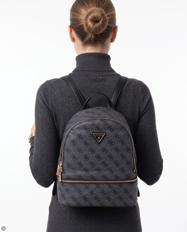 Guess Adrian Plecak Miejski Z Monogramem Czarny TWNB2168030-BLACK
