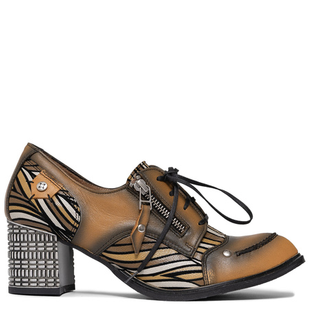Maciejka Women's Lace-Up High-Heeled Shoes Yellow