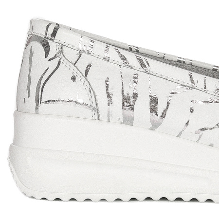 Artiker White & Silver Women's Flat Shoes