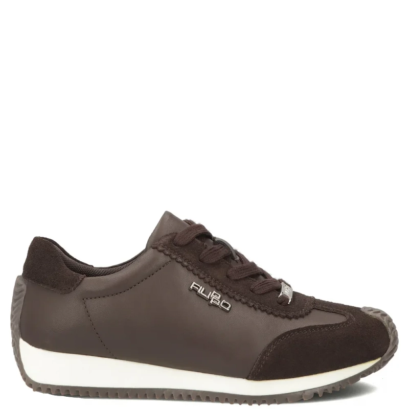 Filippo Leather Sneakers Suede Details Brown DP7979-26-D-BR