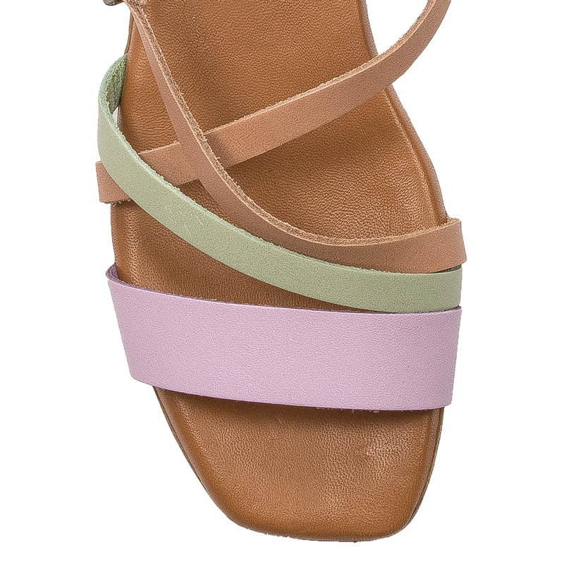 Maciejka Sandały damskie skórzane beżowe