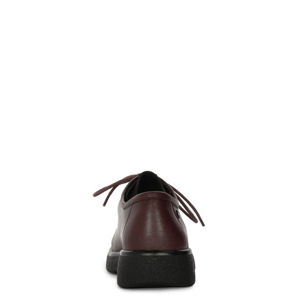 Maciejka Women's Leather Lace-Up Shoes Burgundy