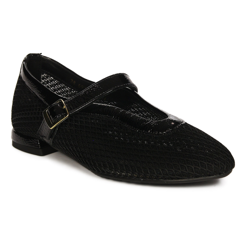 Maciejka Leather Mary Jane Strap Ballerinas Classic Flats Black 06939-01/00-0