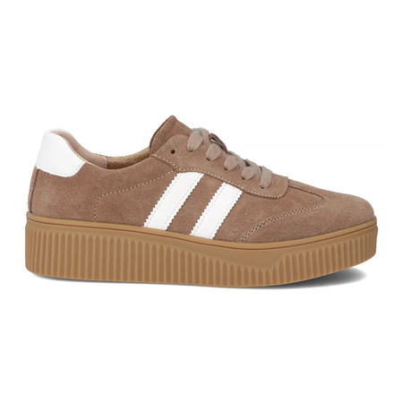 Filippo Beige and White Leather Sneakers