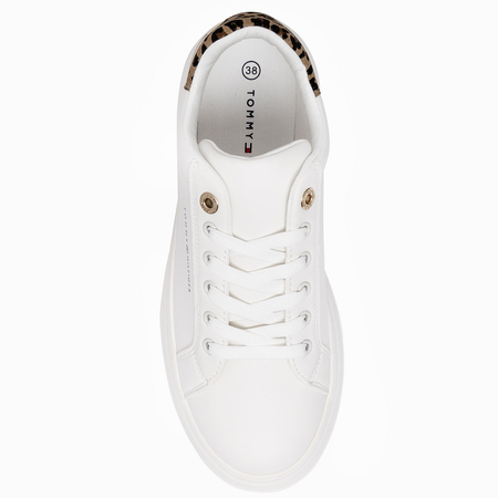 Tommy Hilfiger Platform Women’s Sneakers With Leopard Heel White T3A9-33986-1842A472