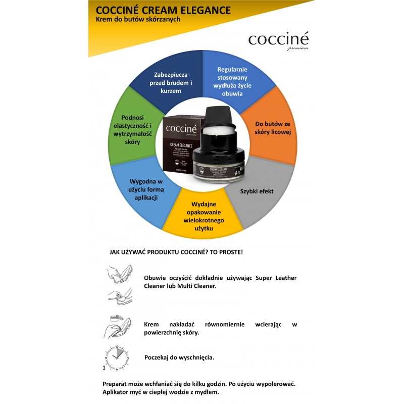 Coccine Cream Elegance Neutral Krem do Skór Licowych Nawilżenie i Połysk 55-26-50-01C