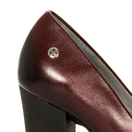 Maciejka Leather Platform Pumps Burgundy 02629-23-00-1