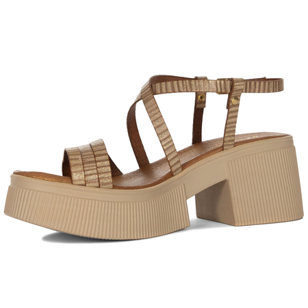 Maciejka Gold Leather Sandals