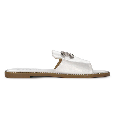 S.Barski Women's Silver Slides