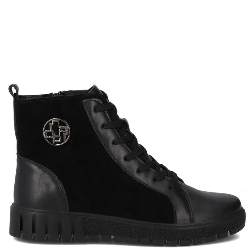 Filippo Skórzane Ocieplane Botki Sznurowane Czarne DBT6359-26-BLK