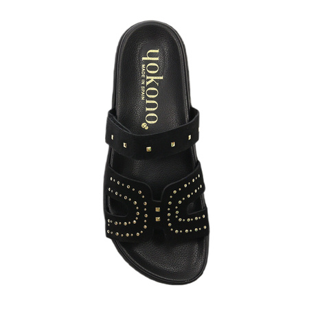 Yokono Women's Leather Flip Flops Negro