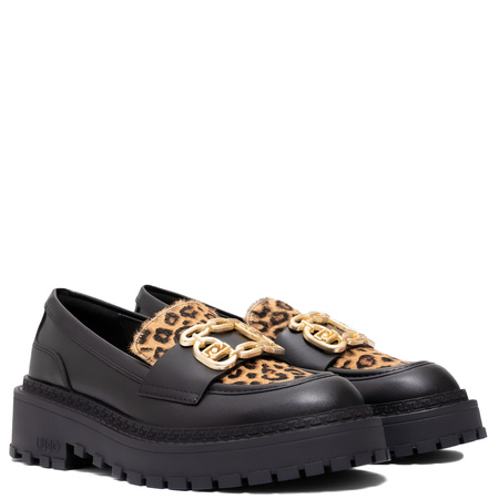 Liu Jo Women's Black Leopard Moccasins