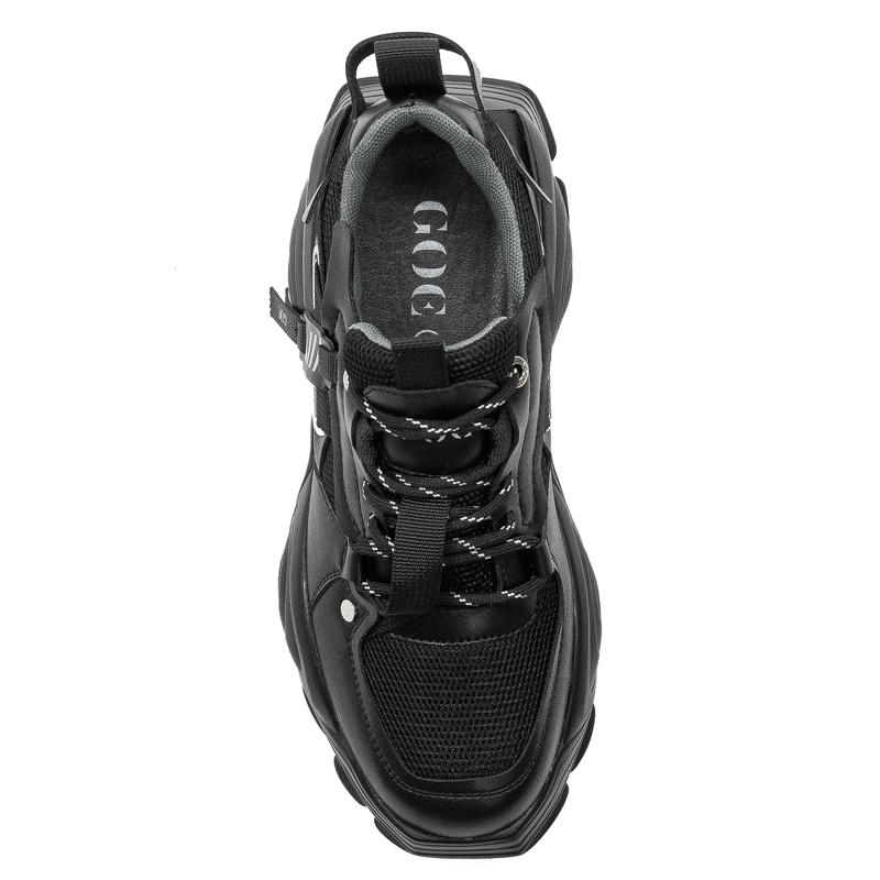GOE Sneakersy damskie na platformie Black czarne