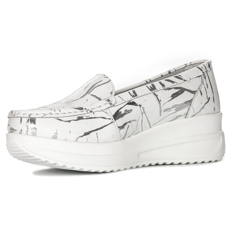 Artiker White & Silver Women's Flat Shoes