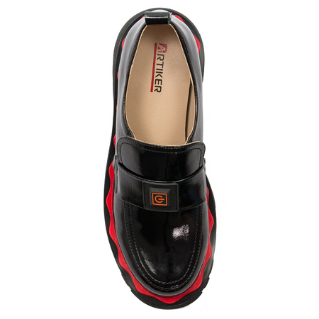 Women's leather shoes Artiker on the Black platform