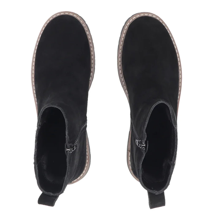 Filippo Skórzane Ocieplane Botki Zamszowe Czarne DBT7935-26-BLK