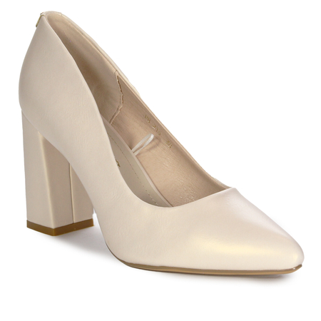 Sergio Leone Beige Pearl Pumps
