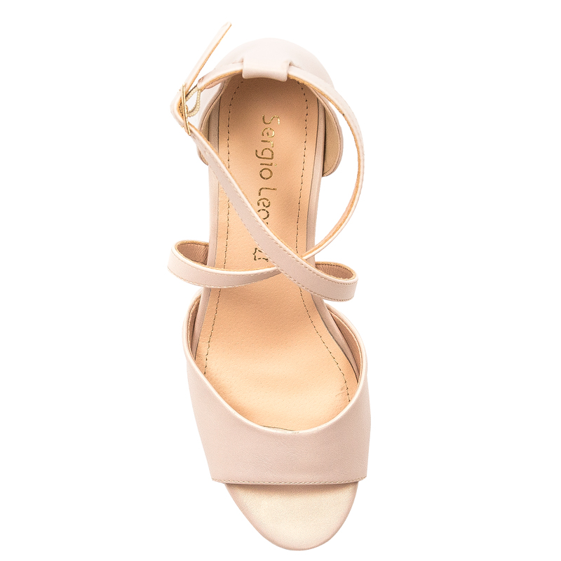 Sergio Leone women's Beige Pearl sandals