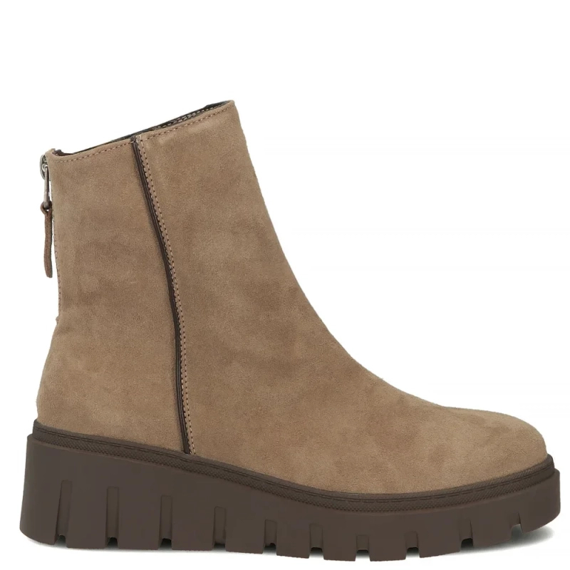 Filippo Suede Leather Platform Ankle Boots Beige DBT8313-26-TP