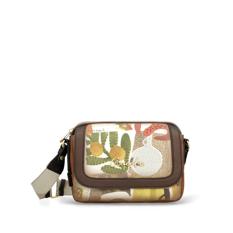 Anekke Artistic Two-Compartment Crossbody Bag With Front Flap Pocket Multicolour 42713-349